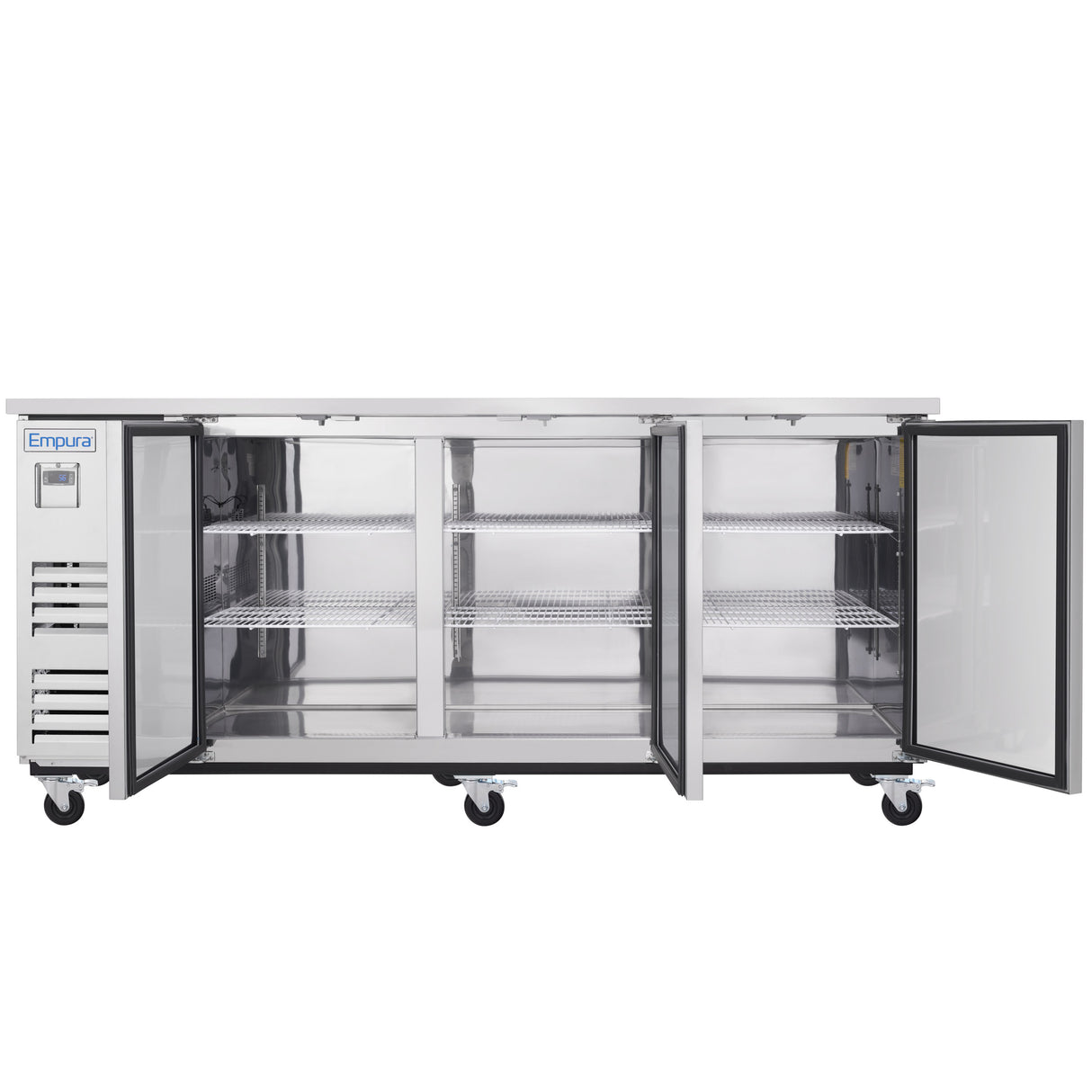 Empura Refrigeration E-KBB90-3-27-S Back Bar Cooler 3 Swing Solid Doors 90"W X 27 5/8"D X 42 1/2"H