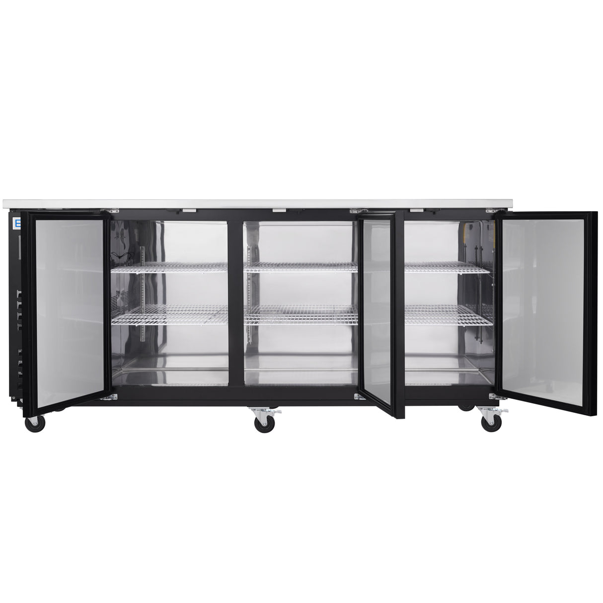 Empura Refrigeration E-KBB90-3-27 Back Bar Cooler 3 Swing Solid Doors 90"W X 27 5/8"D X 42 1/2"H