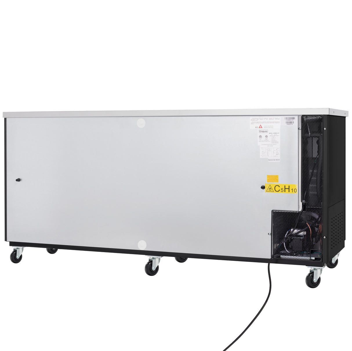 Empura Refrigeration E-KBB90-3-27 Back Bar Cooler 3 Swing Solid Doors 90"W X 27 5/8"D X 42 1/2"H
