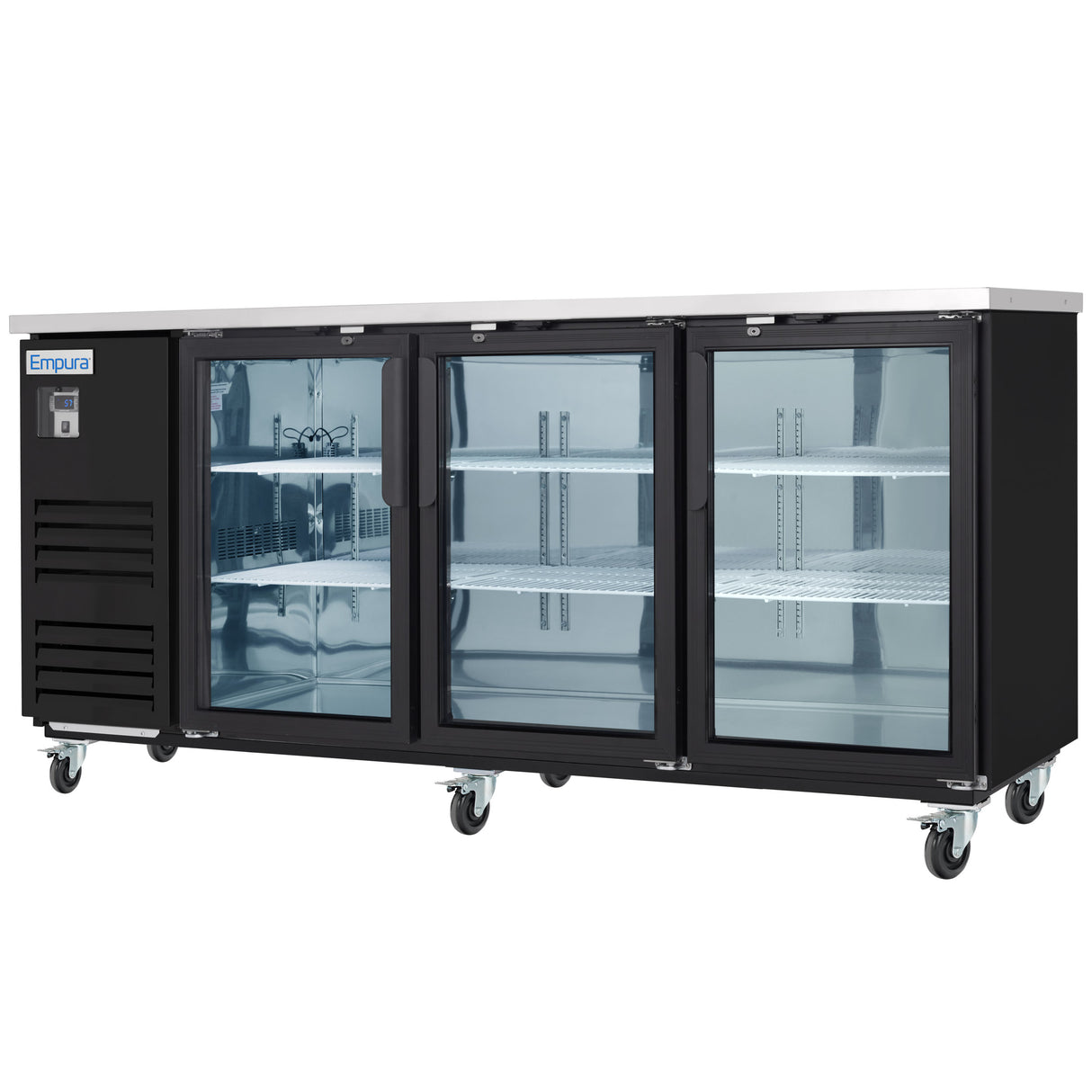 Empura Refrigeration E-KBB903BG Back Bar Cooler 90.4"W X 27.6"D X 42.5"H 29 Cu. Ft. Capacity