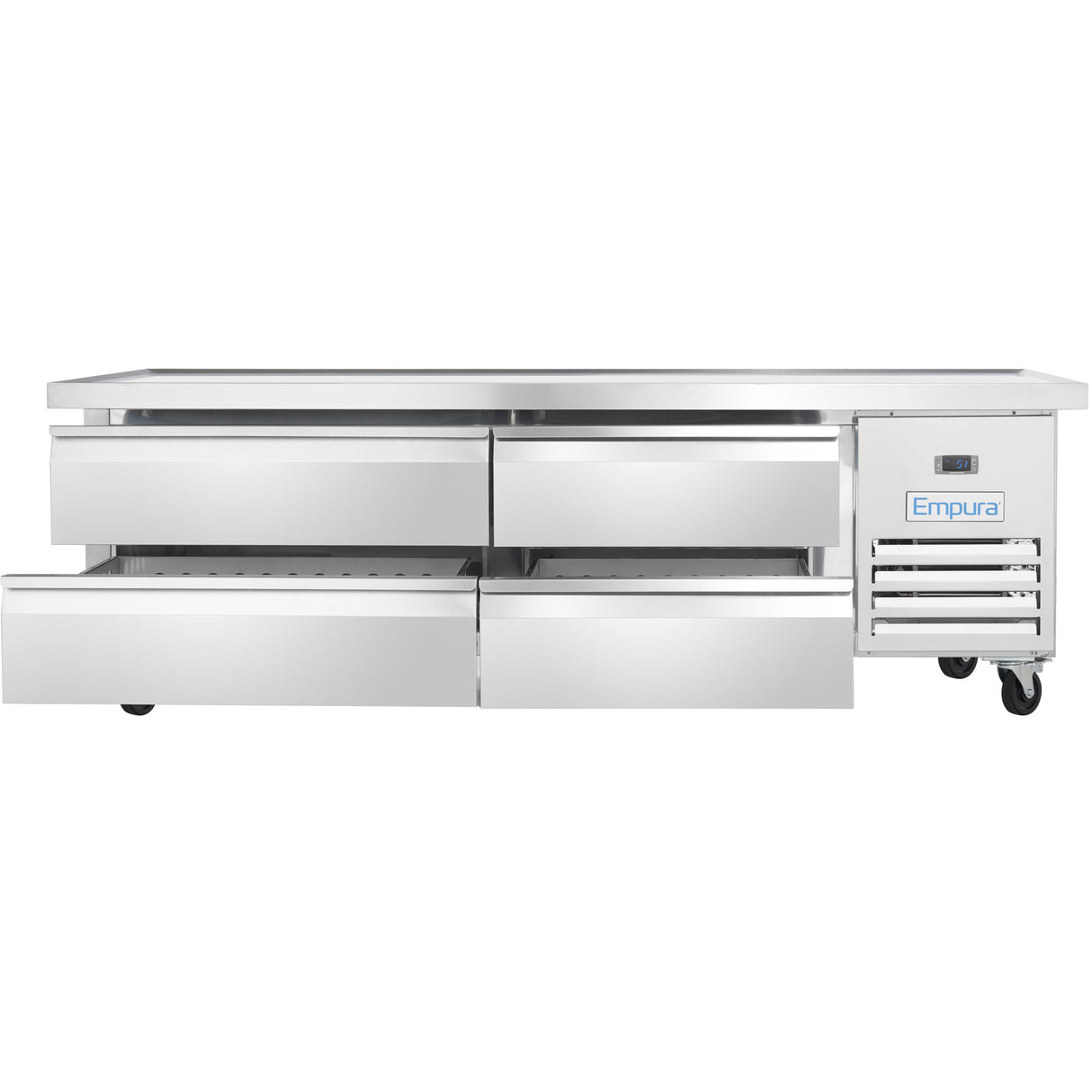 Empura Refrigeration E-KCBRC76 Refrigerated Equipment Stand 76"W X 31.9"D X 26.8"H 11.4 Cu. Ft. Capacity