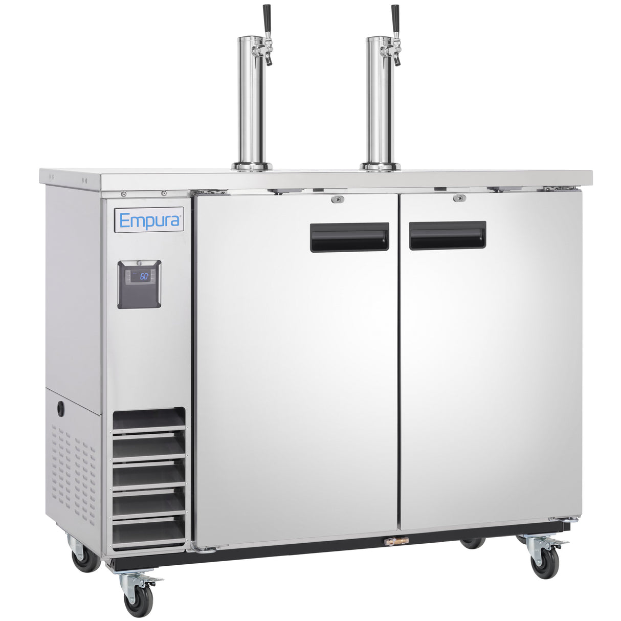 Empura Refrigeration E-KDD2-2-S Direct Draw Beer Dispenser 49.1"W X 24.41"D X 41.9"H 12.5 Cu. Ft. Capacity