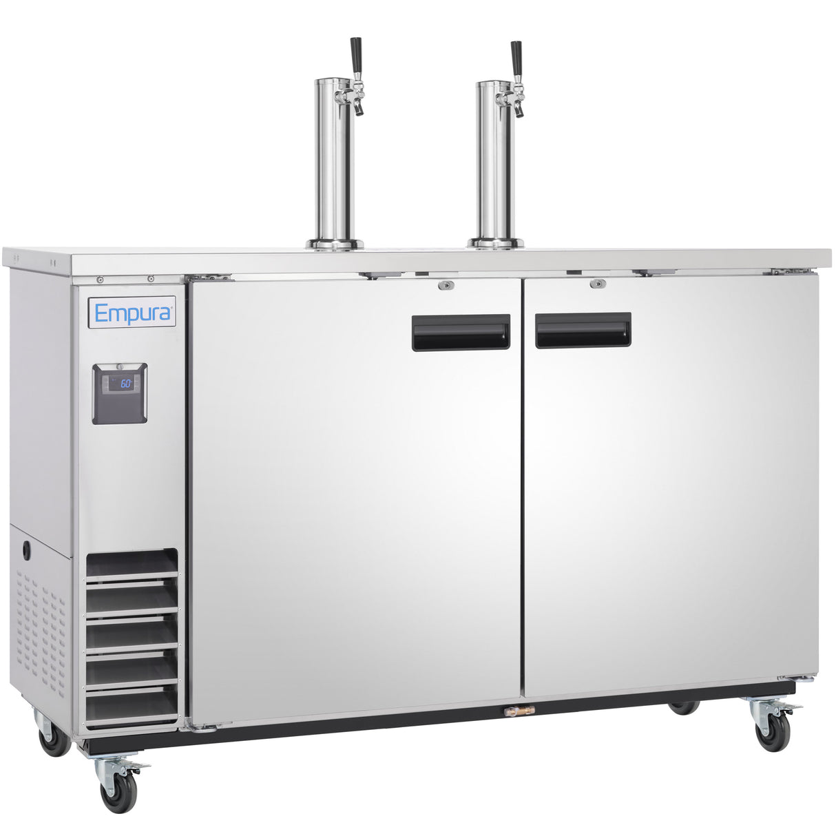 Empura Refrigeration E-KDD3-2-S Direct Draw Beer Dispenser 61.1"W X 24.41"D X 41.9"H 16.6 Cu. Ft. Capacity