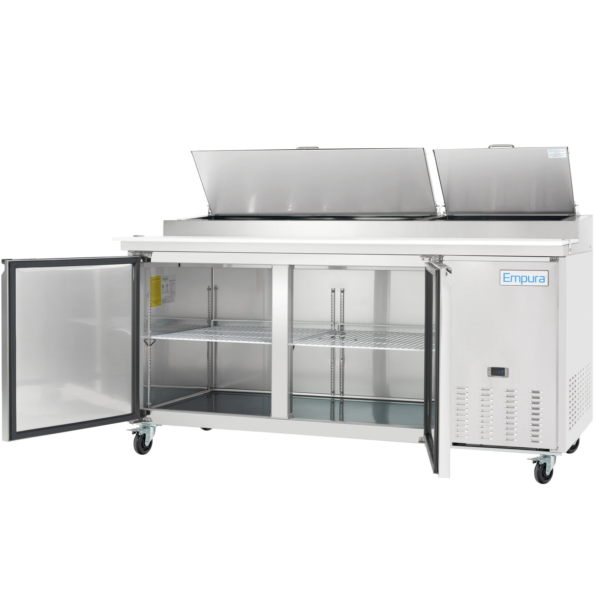 Empura Refrigeration E-KPP67 Pizza Prep Table 70.8"W X 32.3"D X 41.3"H 19 Cu. Ft. Capacity
