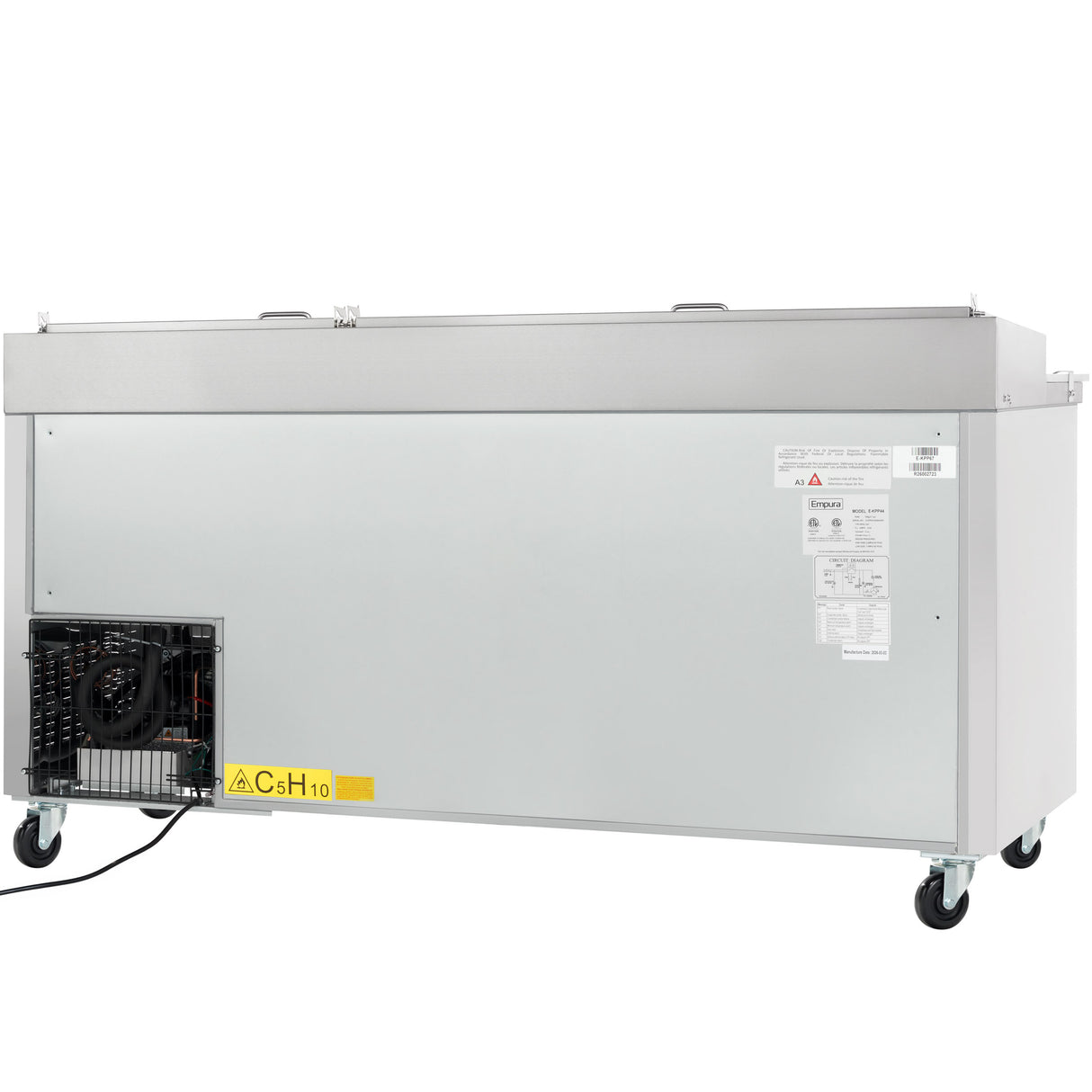 Empura Refrigeration E-KPP67 Pizza Prep Table 70.8"W X 32.3"D X 41.3"H 19 Cu. Ft. Capacity