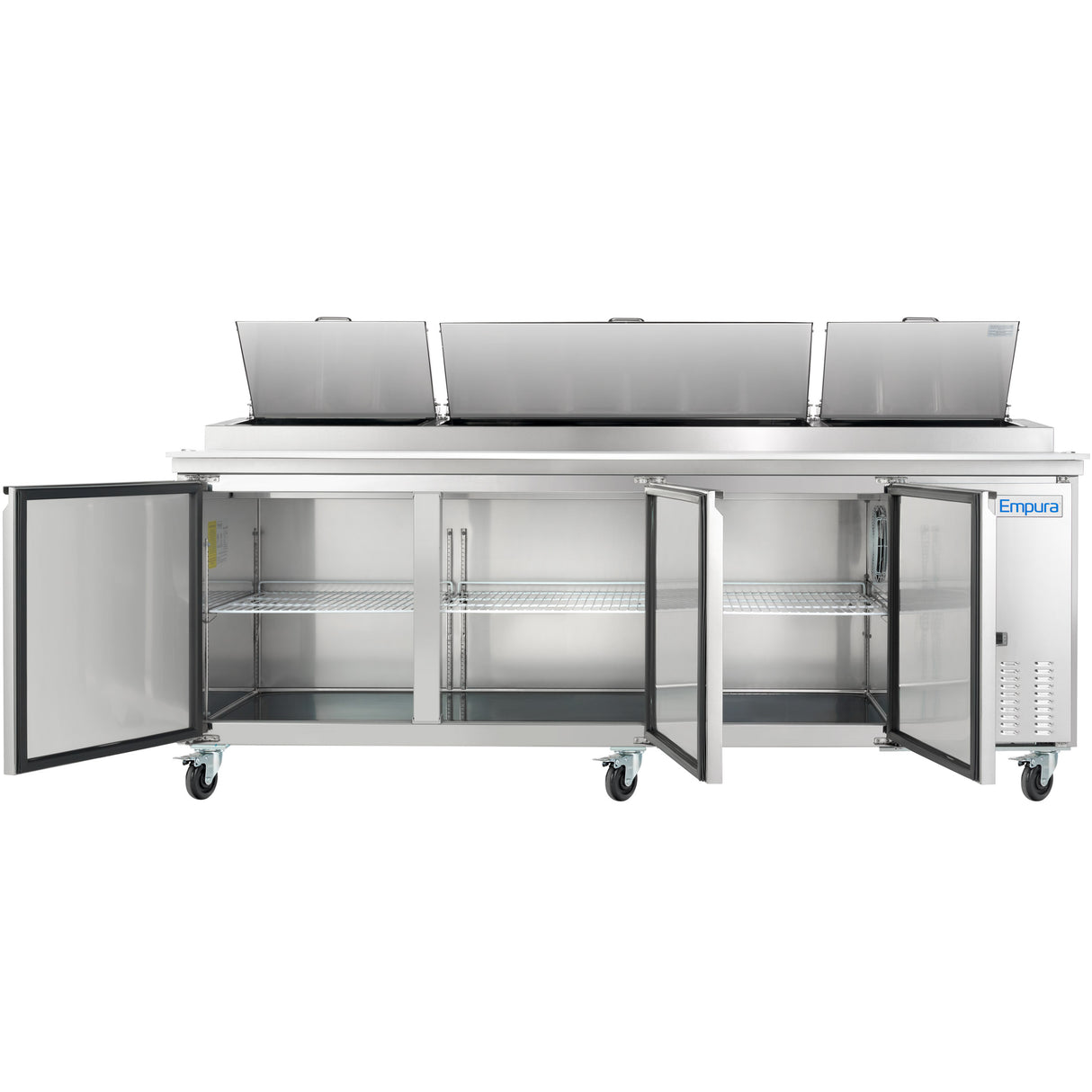 Empura Refrigeration E-KPP93 Pizza Prep Table 94.2"W X 32.3"D X 41.3"H 22 Cu. Ft. Capacity