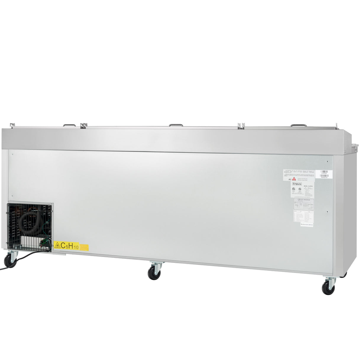 Empura Refrigeration E-KPP93 Pizza Prep Table 94.2"W X 32.3"D X 41.3"H 22 Cu. Ft. Capacity