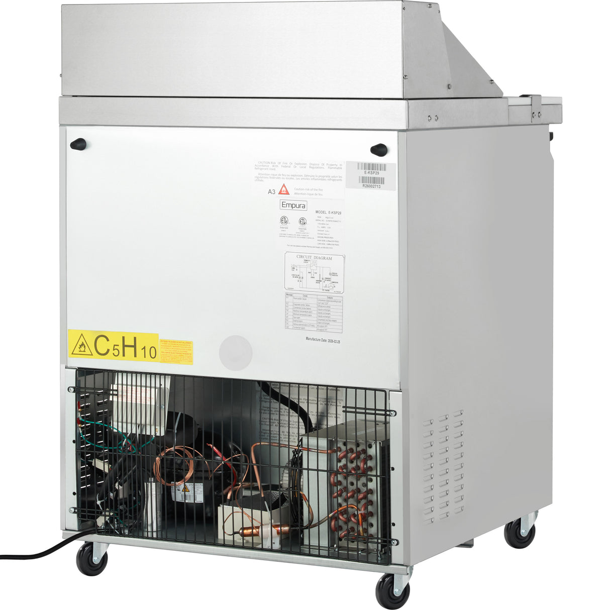 Empura Refrigeration E-KSP29 Refrigerated Sandwich/Salad Prep Table 28.9"W X 29.9"D X 43.2"H