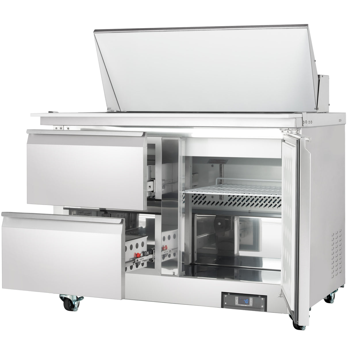 Empura Refrigeration E-KSP48M-D2 Refrigerated Sandwich/Salad Mega Top Prep Table With Drawers