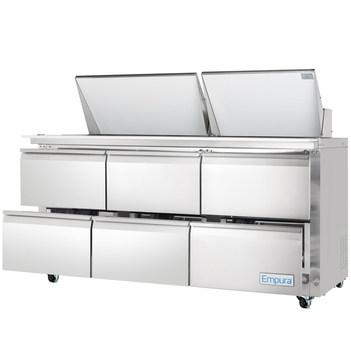 Empura Refrigeration E-KSP72M-D6 Refrigerated Sandwich/Salad Mega Top Prep Table With Drawers
