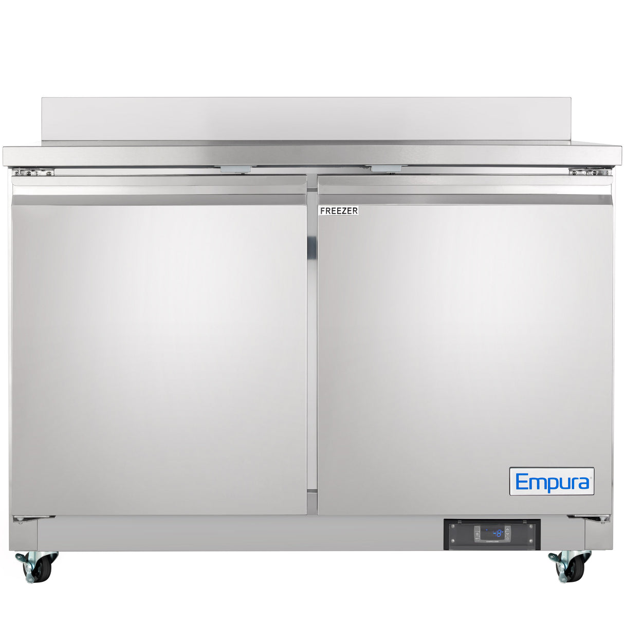 Empura Refrigeration E-KUC48FW Undercounter Reach-In Freezer Work Top 2 Swing Door Solid Doors