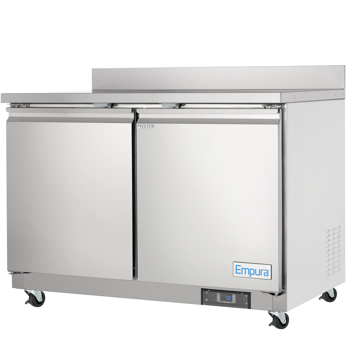 Empura Refrigeration E-KUC48FW Undercounter Reach-In Freezer Work Top 2 Swing Door Solid Doors