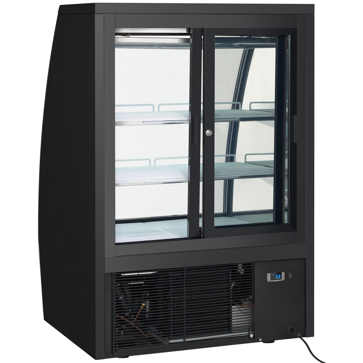 Empura Refrigeration E-RDC36 Refrigerated Deli Display Case 36-1/4"W X 33-1/8"D X 54-7/8"H Curved Glass Front