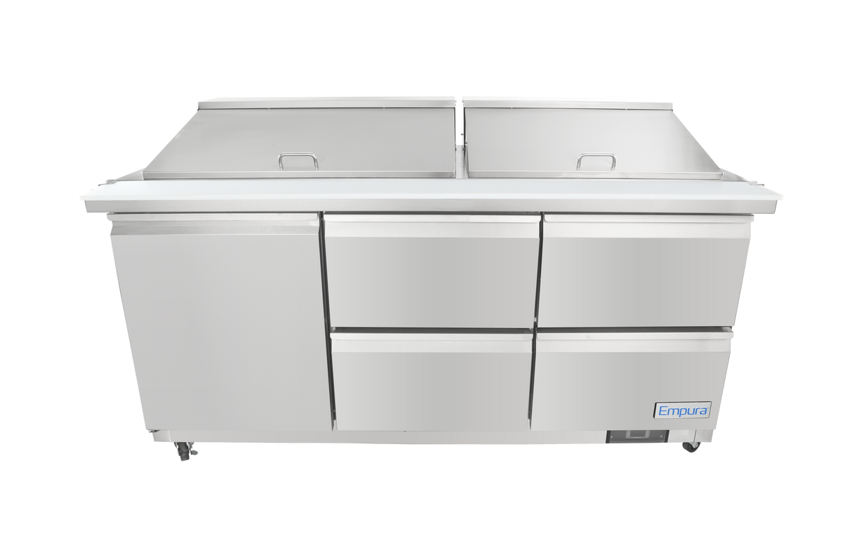 Empura Refrigeration E-KSP72M-D4 Refrigerated Sandwich/Salad Mega Top Prep Table With Drawers