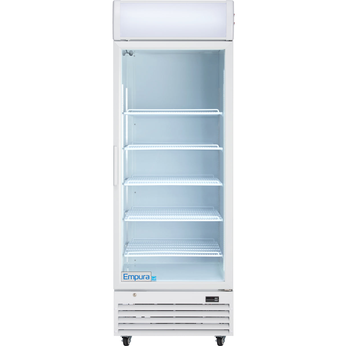 Empura 28" White Swing Glass Door Merchandiser Refrigerator with ClearKeeper™ Glass, 21 Cu. Ft., LED Lighting, 5 Adjustable Shelves