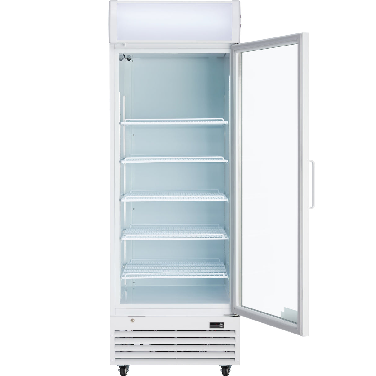 Empura 28" White Swing Glass Door Merchandiser Refrigerator with ClearKeeper™ Glass, 21 Cu. Ft., LED Lighting, 5 Adjustable Shelves