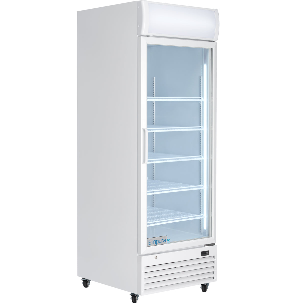 Empura 28" White Swing Glass Door Merchandiser Refrigerator with ClearKeeper™ Glass, 21 Cu. Ft., LED Lighting, 5 Adjustable Shelves