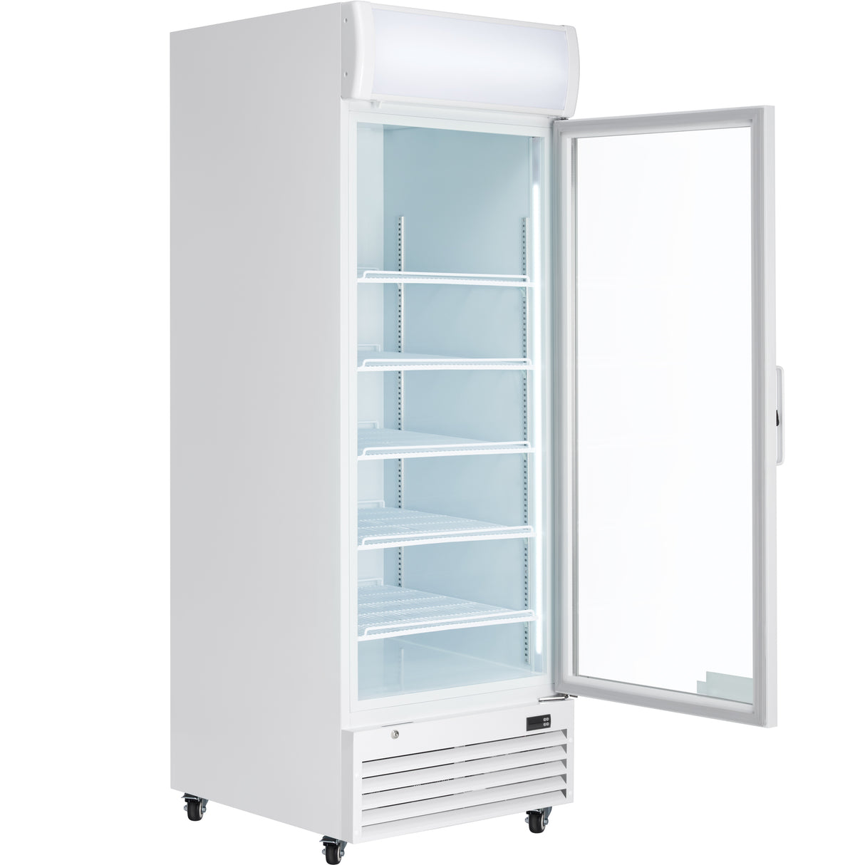 Empura 28" White Swing Glass Door Merchandiser Refrigerator with ClearKeeper™ Glass, 21 Cu. Ft., LED Lighting, 5 Adjustable Shelves
