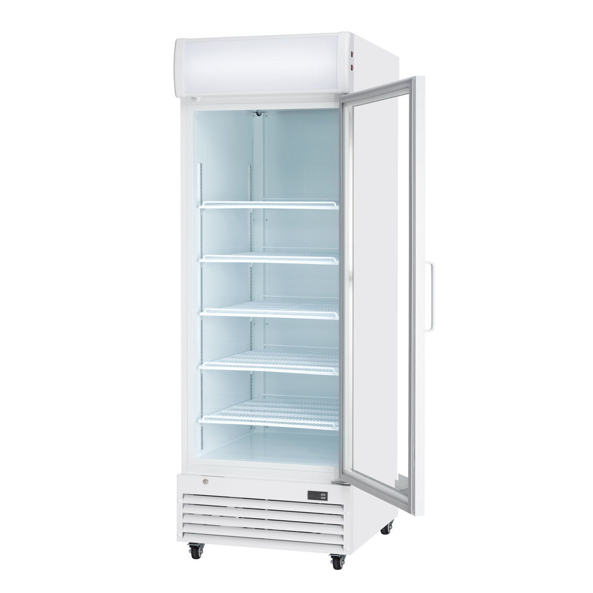 Empura 28" White Swing Glass Door Merchandiser Refrigerator with ClearKeeper™ Glass, 21 Cu. Ft., LED Lighting, 5 Adjustable Shelves