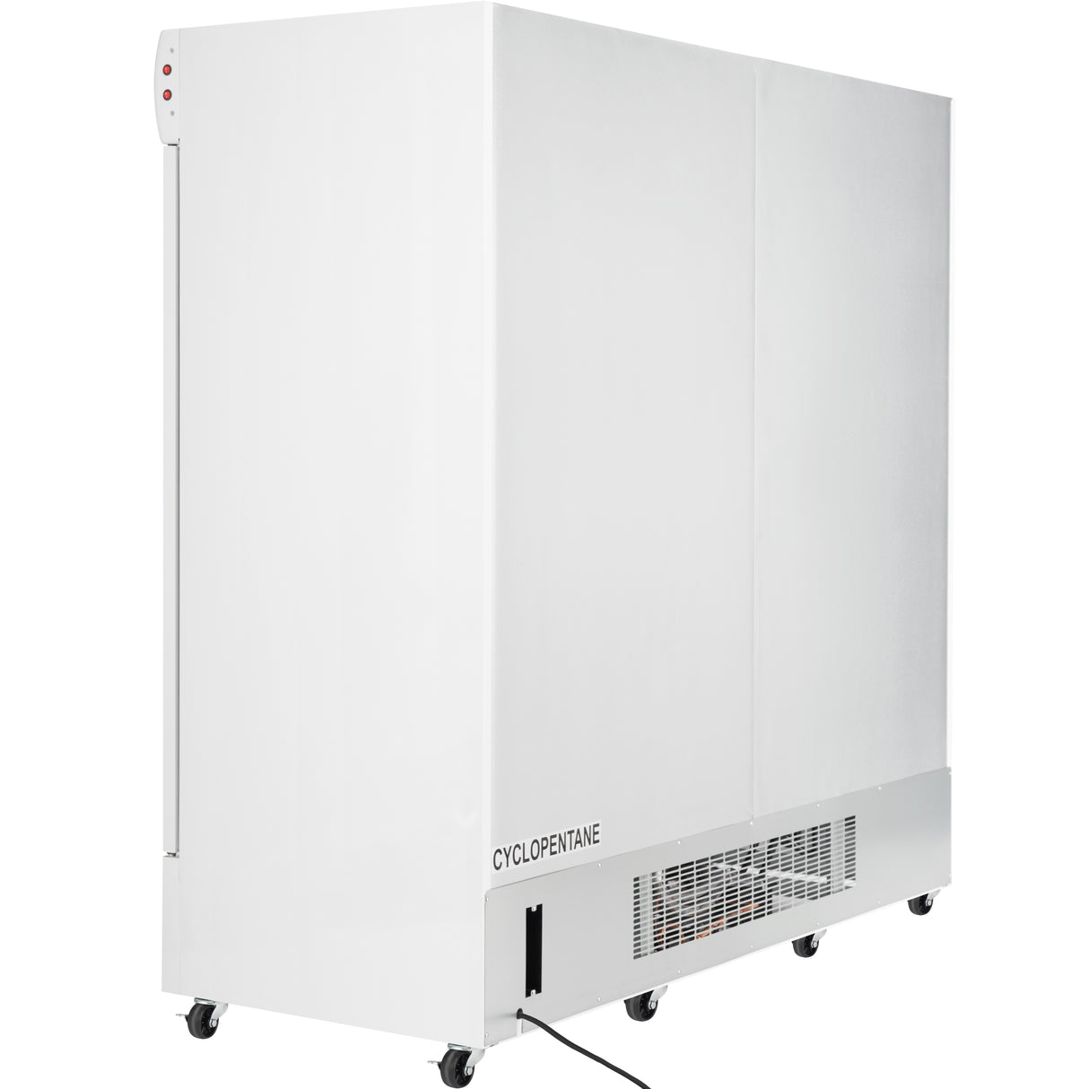 Empura 78" White Swing Glass 3 Door Merchandiser Refrigerator with ClearKeeper™ Glass, 66.6 Cu. Ft., LED Lighting, 15 Adjustable Shelves