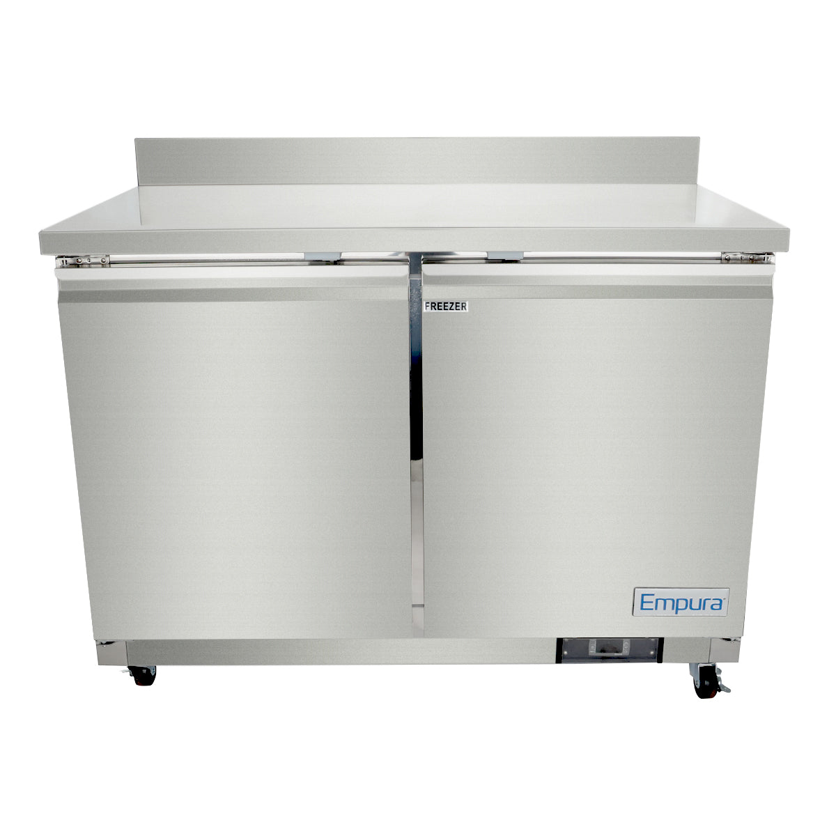 Empura Refrigeration E-KUC48FW Undercounter Reach-In Freezer Work Top 2 Swing Door Solid Doors