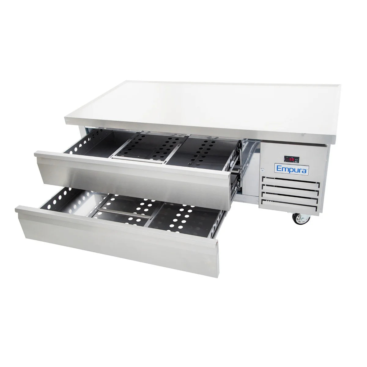 Empura Refrigeration E-KCBR60 Refrigerated Equipment Stand 62"W X 31.9"D X 26"H 8.7 Cu. Ft. Capacity
