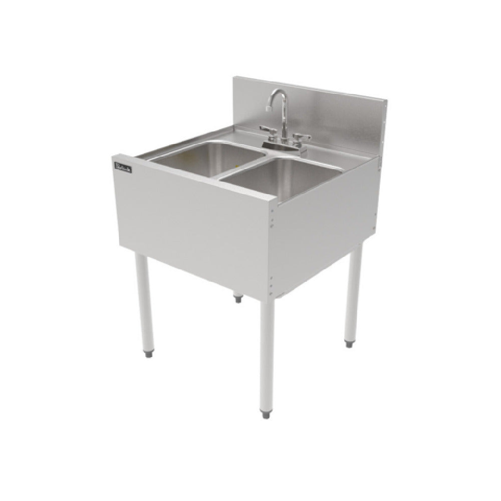 Perlick TSF24M2 - TSF Series Underbar Multi-tank Sink Unit, Two 18 Gauge Stainless Steel Compartments