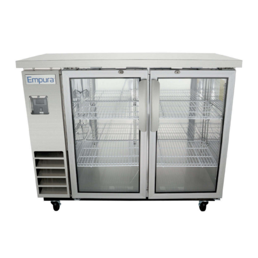 Empura E-KBB48-2G-24-S - Back Bar Cooler, 49.1"W X 24.4"D X 41.7"H, 12.5 Cu. Ft. Capacity