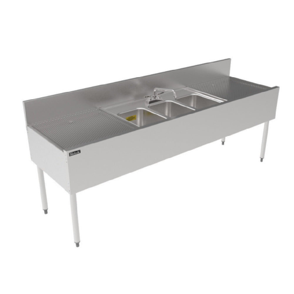 Perlick TSF84M3-DB - TSF Series Underbar Multi-tank Sink Unit, Three 18 Gauge Stainless Steel Compartment