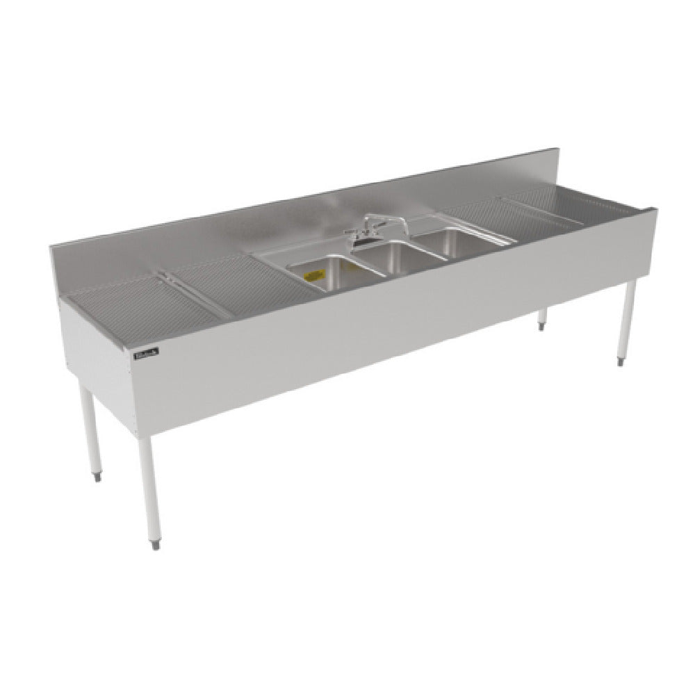 Perlick TSF96M3-DB - TSF Series Underbar Multi-tank Sink Unit, Three 18 Gauge Stainless Steel Compartment