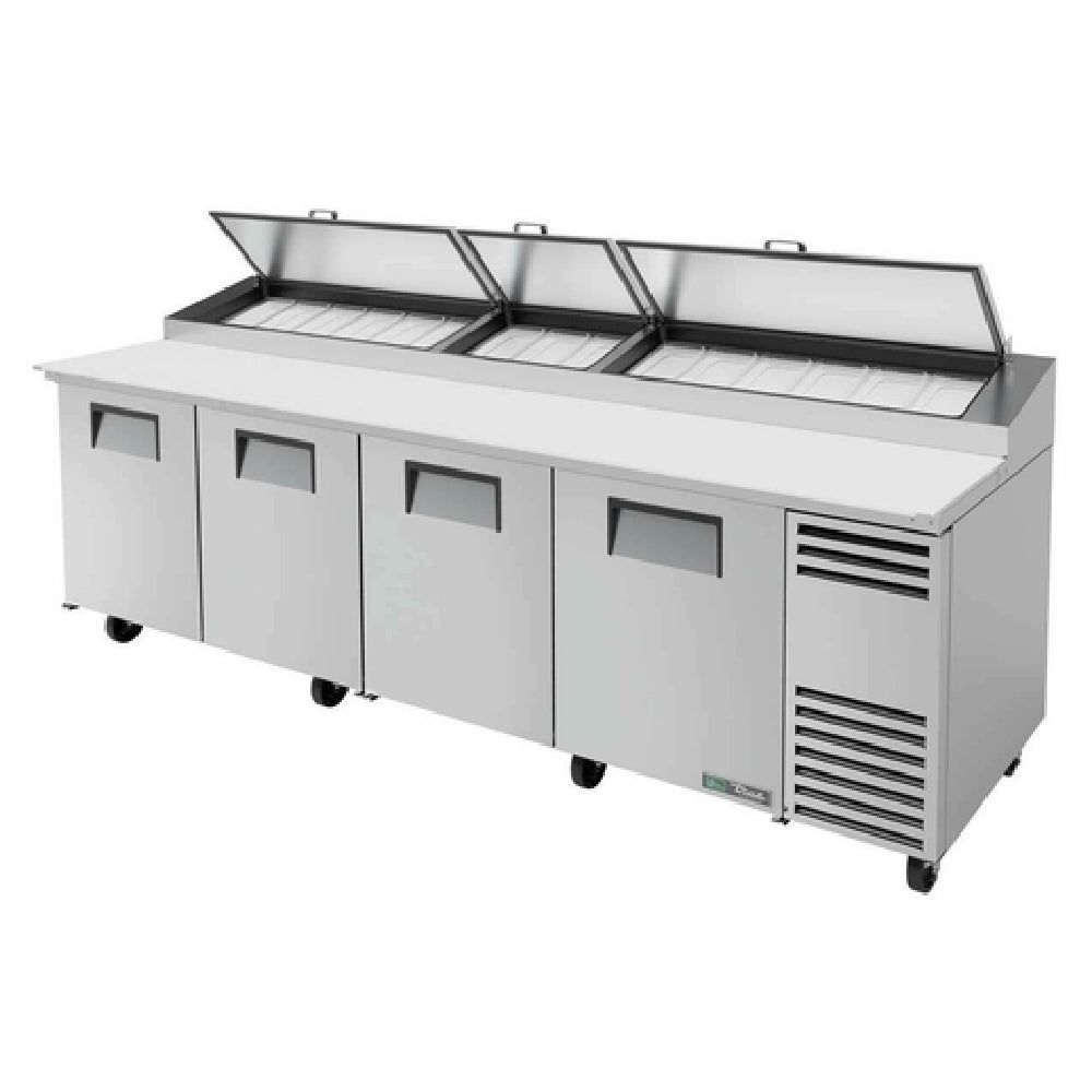 True Mfg. - General Foodservice TPP-AT-119-HC - Pizza Prep, 33 - 41°F Pan Rail, Stainless Steel Cover