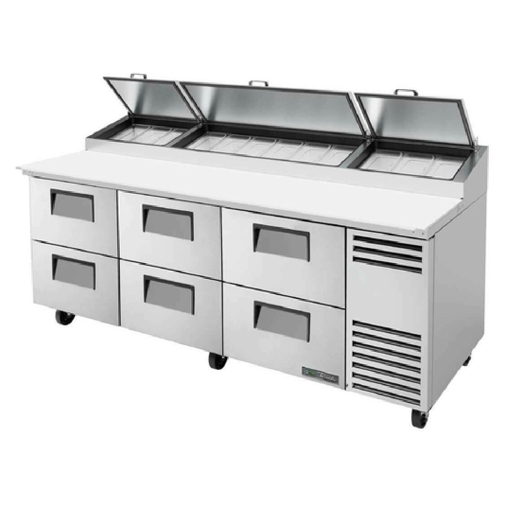 True Mfg. - General Foodservice TPP-AT2-93D-6-HC - Pizza Prep, 33 - 41°F Pan Rail