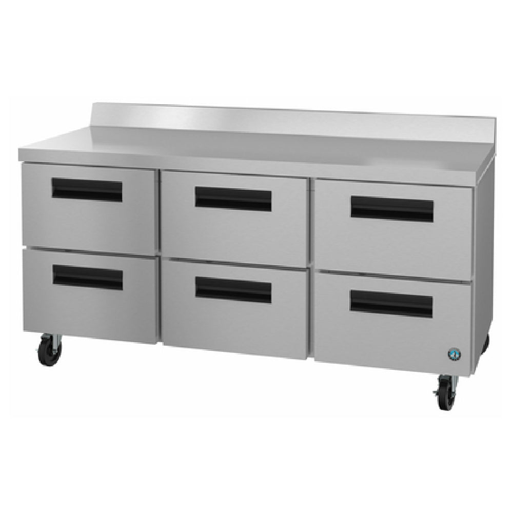 Hoshizaki WR72B-D6 - Steelheart Series Worktop Refrigerator, Three-section, 72"W