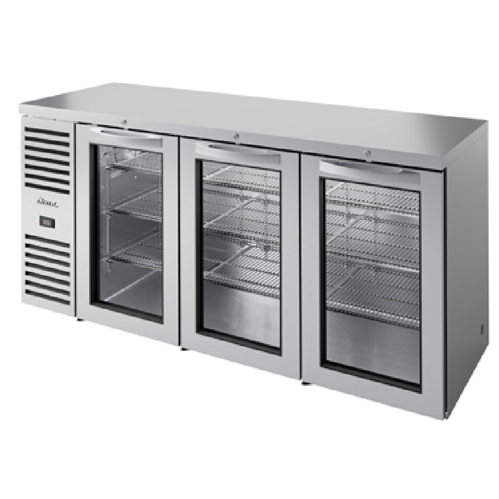 True Mfg. - Premier Bar TBR84-RISZ1-L-S-GGG-1 - Refrigerated Back Bar Cooler, Three-section