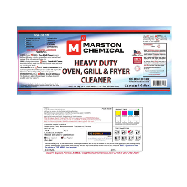Marston Chemical 300185 Oven And Grill Cleaner 1 Gallon Oven & Grill Cleaner Is Designed To Rapidly Clean Tough Grim