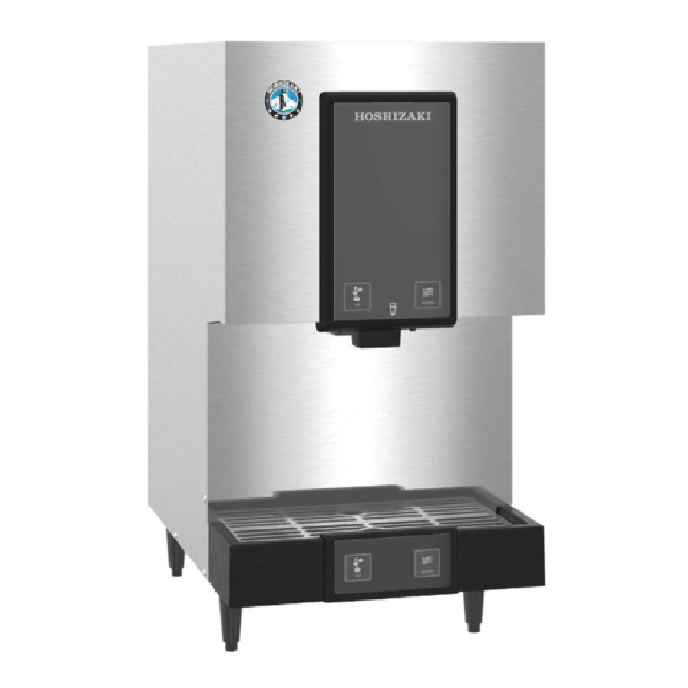 Hoshizaki DCM-271BAH Ice Maker and Water Dispenser with black front panel and silver housing