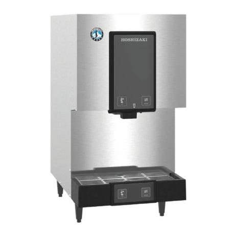 Hoshizaki DCM-271BAH Ice Maker and Water Dispenser with black front panel and silver housing