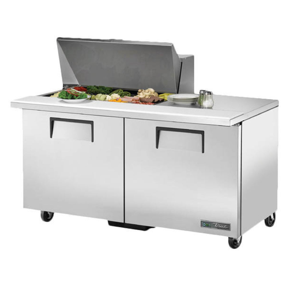 True Mfg. - General Foodservice TSSU-60-15M-B-HC - Mega Top Sandwich/Salad Unit, (15) 1/6 Size (4"D) Poly Pans