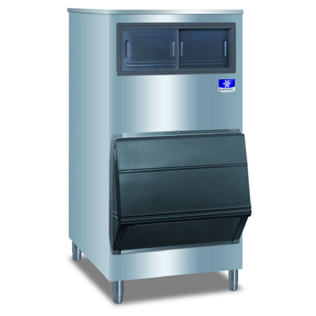 Commercial ice storage bin with stainless steel finish, part of Manitowoc F700 large upright storage