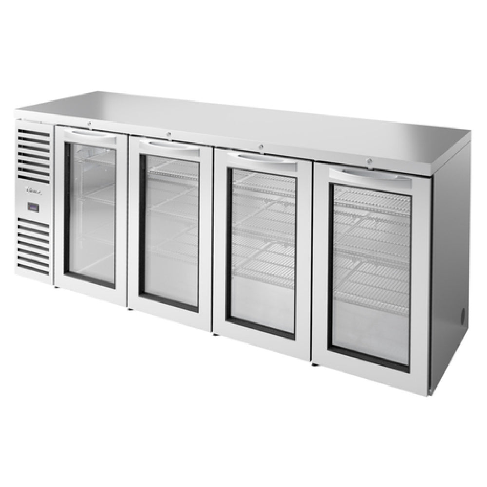 True Mfg. - Premier Bar TBR92-RISZ1-L-S-GGGG-1 - Refrigerated Back Bar Cooler, Four-section