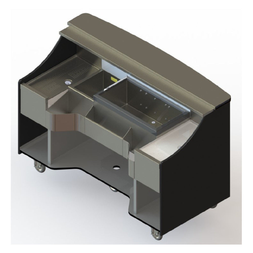 Perlick MOBS-66TE - Signature Series Mobile Bar, 66" Total Bartending Width, 30" Ice Chest