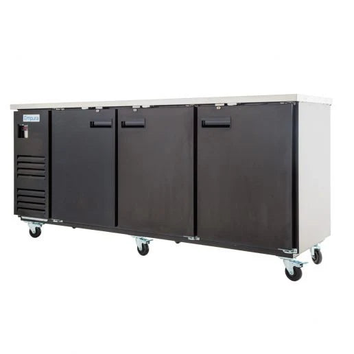 Empura Refrigeration E-KBB90-3-27 Back Bar Cooler 3 Swing Solid Doors 90"W X 27 5/8"D X 42 1/2"H