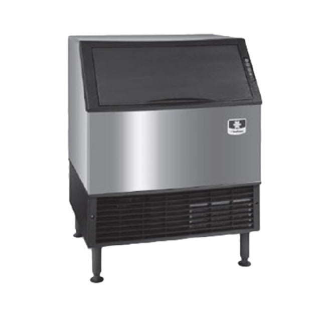 Commercial Manitowoc UYF0310A Undercounter Ice Maker with stainless steel and black finish