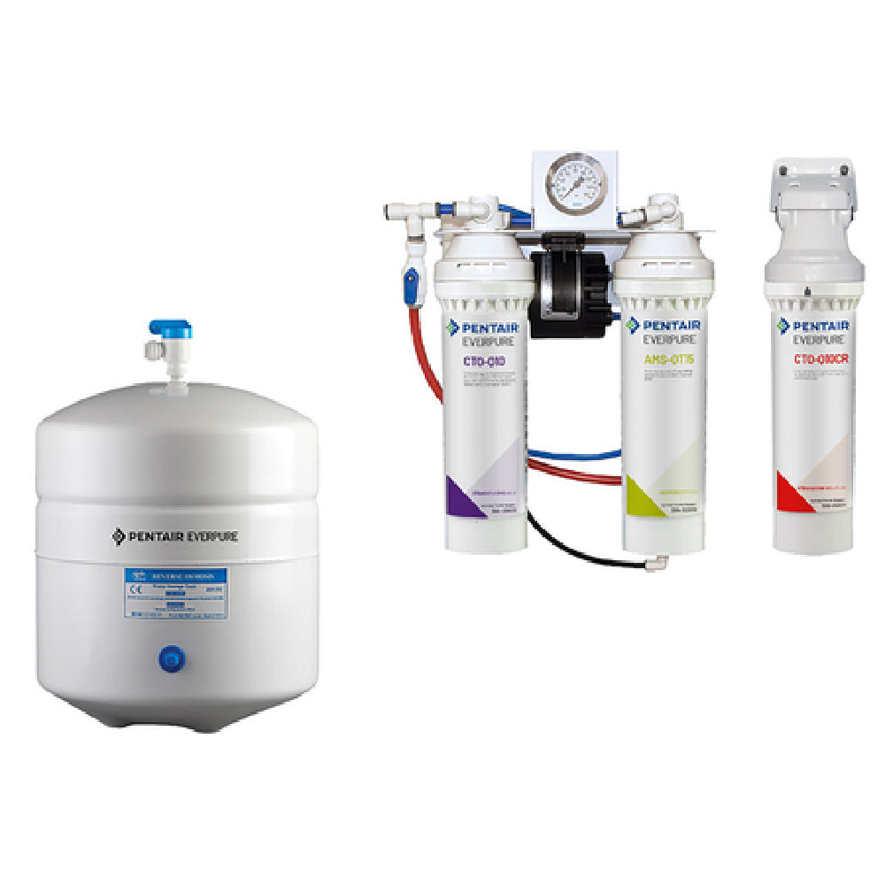 Water filtration system featuring Everpure OPS175CR/2 Gallon Hydropneumatic Storage Tank