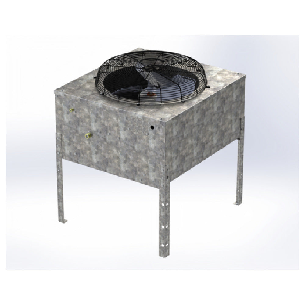 Industrial cooling unit with fan on a stand for models GEM0650R, remote condenser, outdoor installation