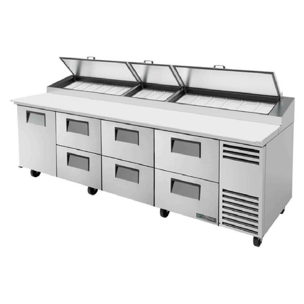 True Mfg. - General Foodservice TPP-AT-119D-6-HC - Pizza Prep, 33 - 41°F Pan Rail