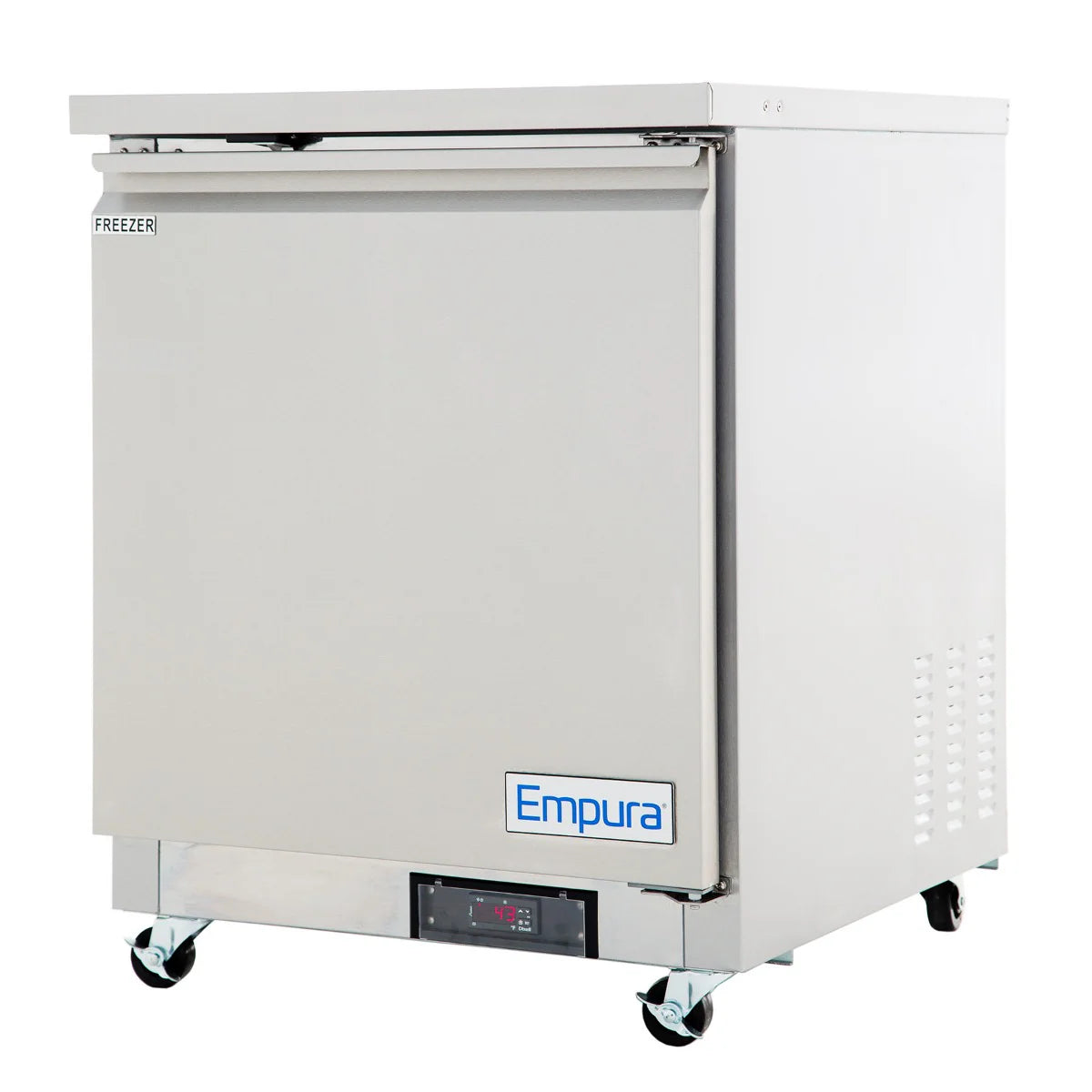 Empura Refrigeration E-KUC27F Undercounter Reach-In Freezer 27.8"W X 29.9"D X 35.5"H 5.4 Cu. Ft. Capacity