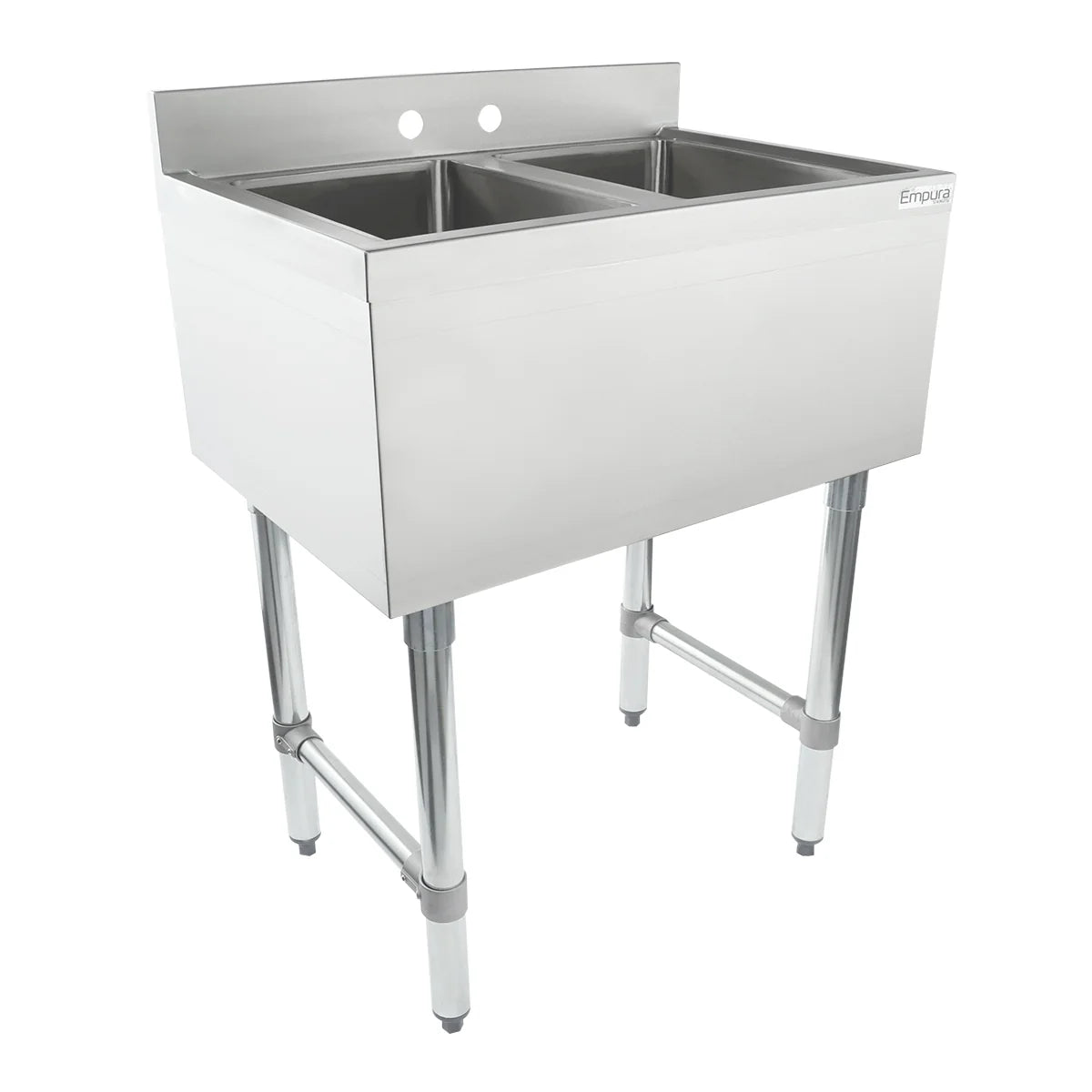 Empura Stainless EB2B101410 Underbar Sink (2) Bowls (10" X 14" X 10") 2 Compartment