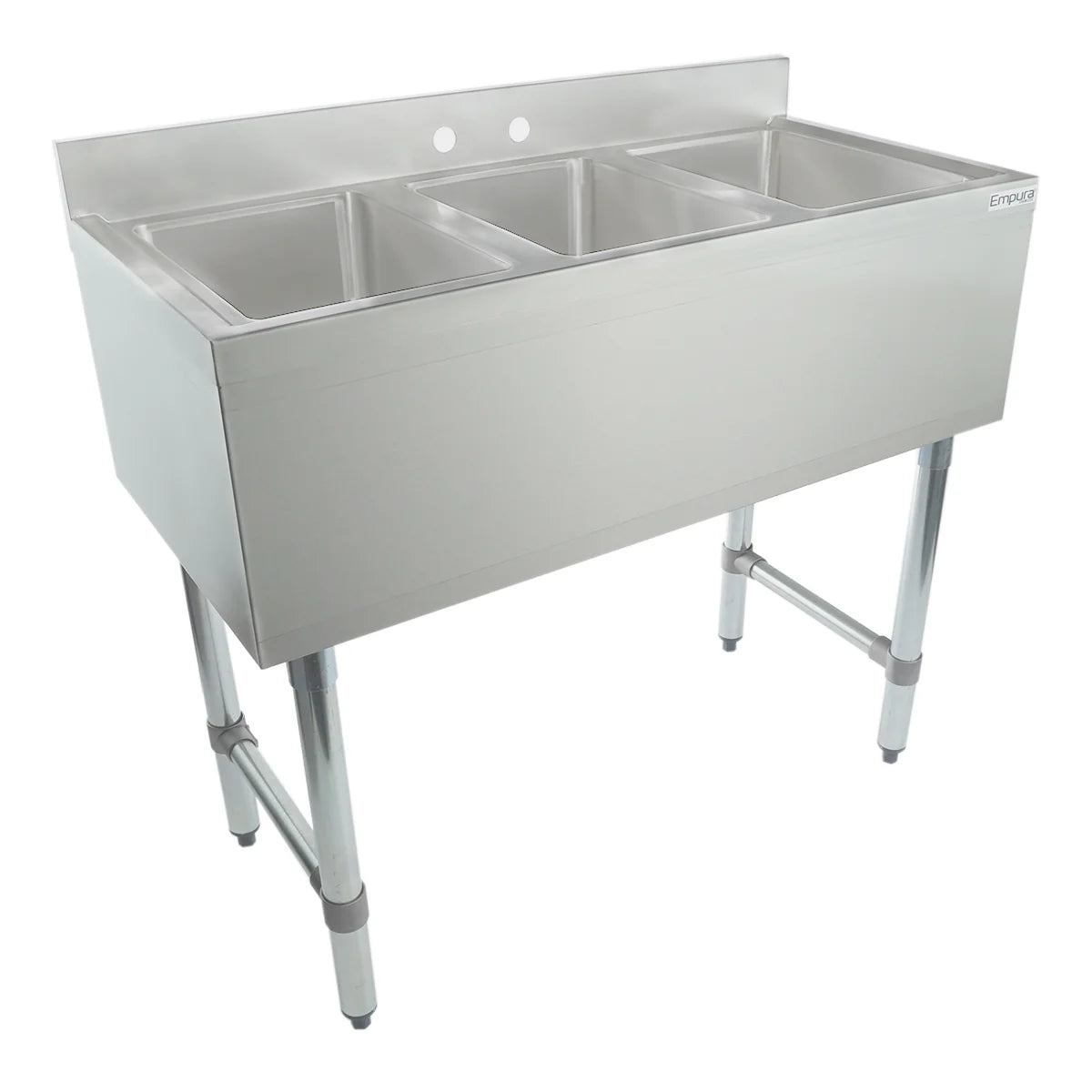 Empura Stainless EB3B101410 Underbar Sink (3) Bowls (10" X 14" X 10") 3 Compartment