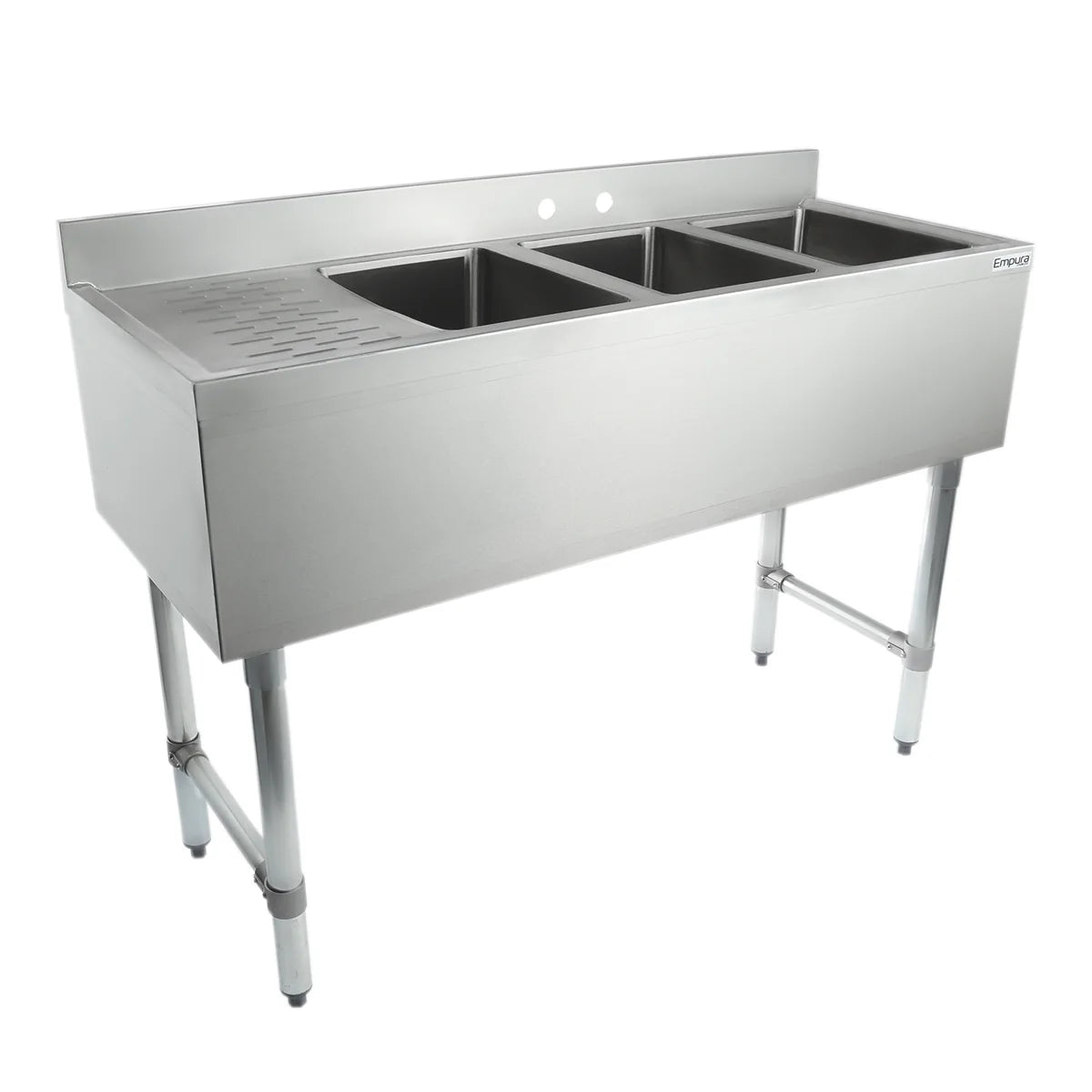 Empura Stainless EB3B101410L Underbar Sink (3) Bowls (10" X 14" X 10") 3 Compartment